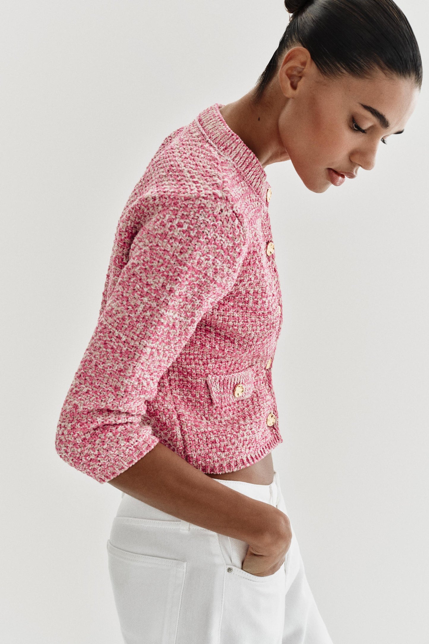 Gilet En Maille Manches 3/4